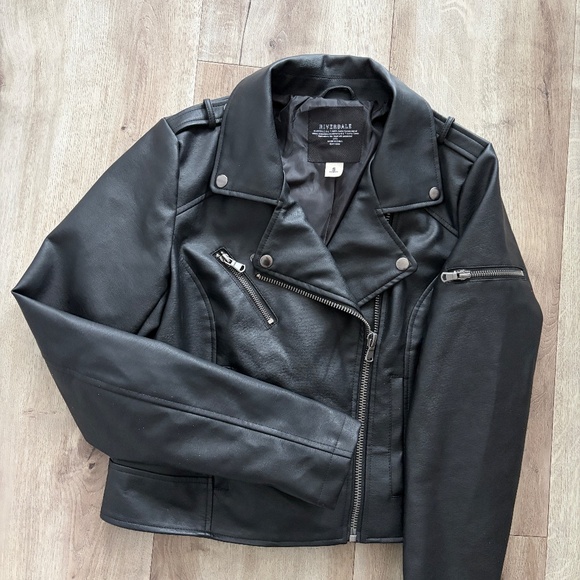 Biker Jacket, Riverdale, Southside Serpents, Faux Leather, Embroidered, Size S - Picture 8 of 14